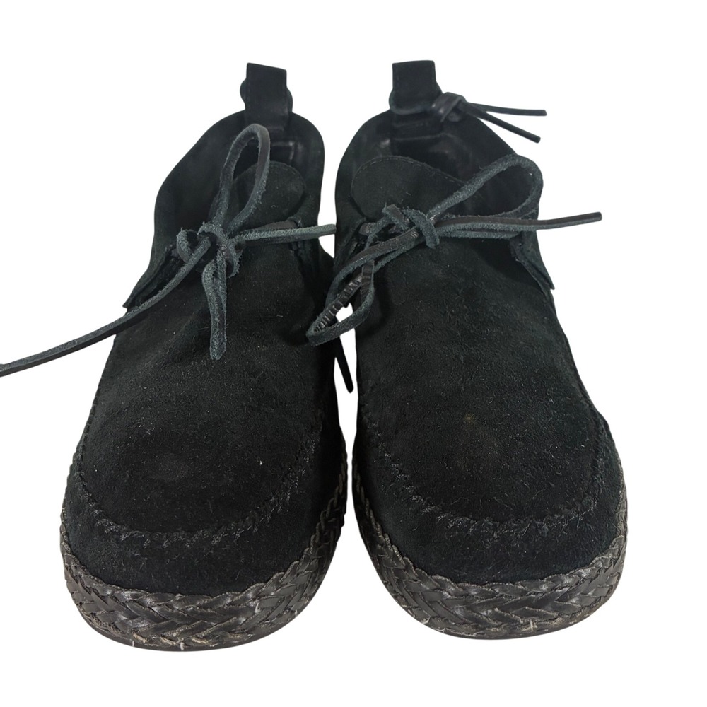 UGG Womens Black Suede Moccasin Chukka Boots Braided Trim 1094814 Size 9.5‎